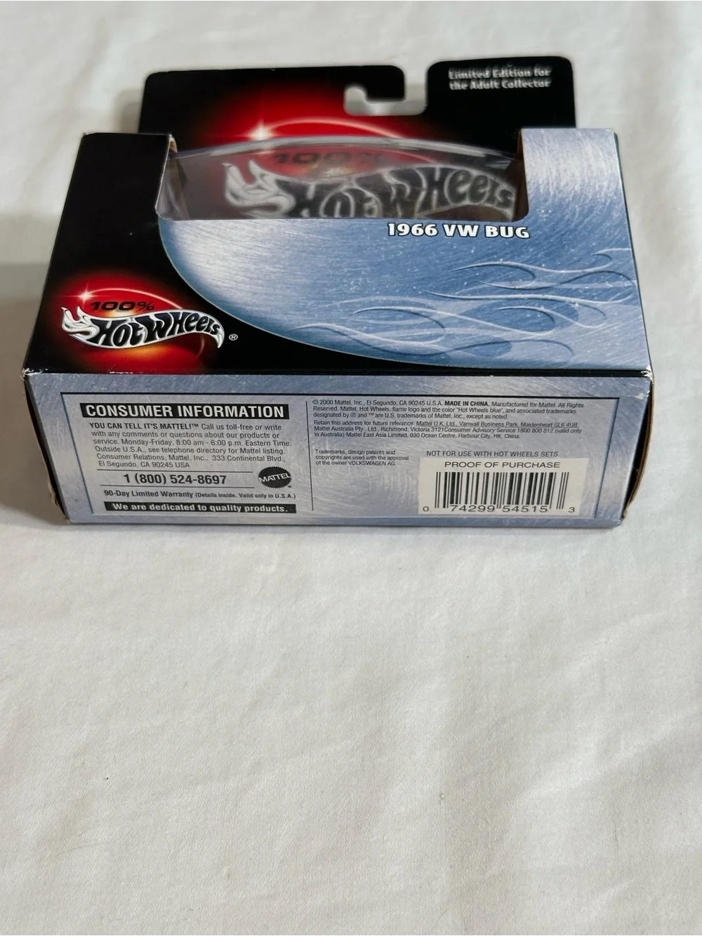 Vintage 2002 1966 VW Bug 1:64 100% Hot Wheels Collectible Die Cast Car